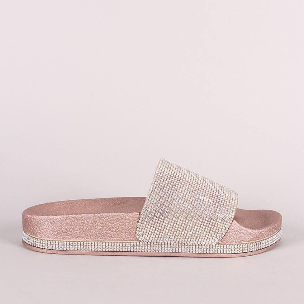 Gorgeous Rose gold Rhinestone Slides